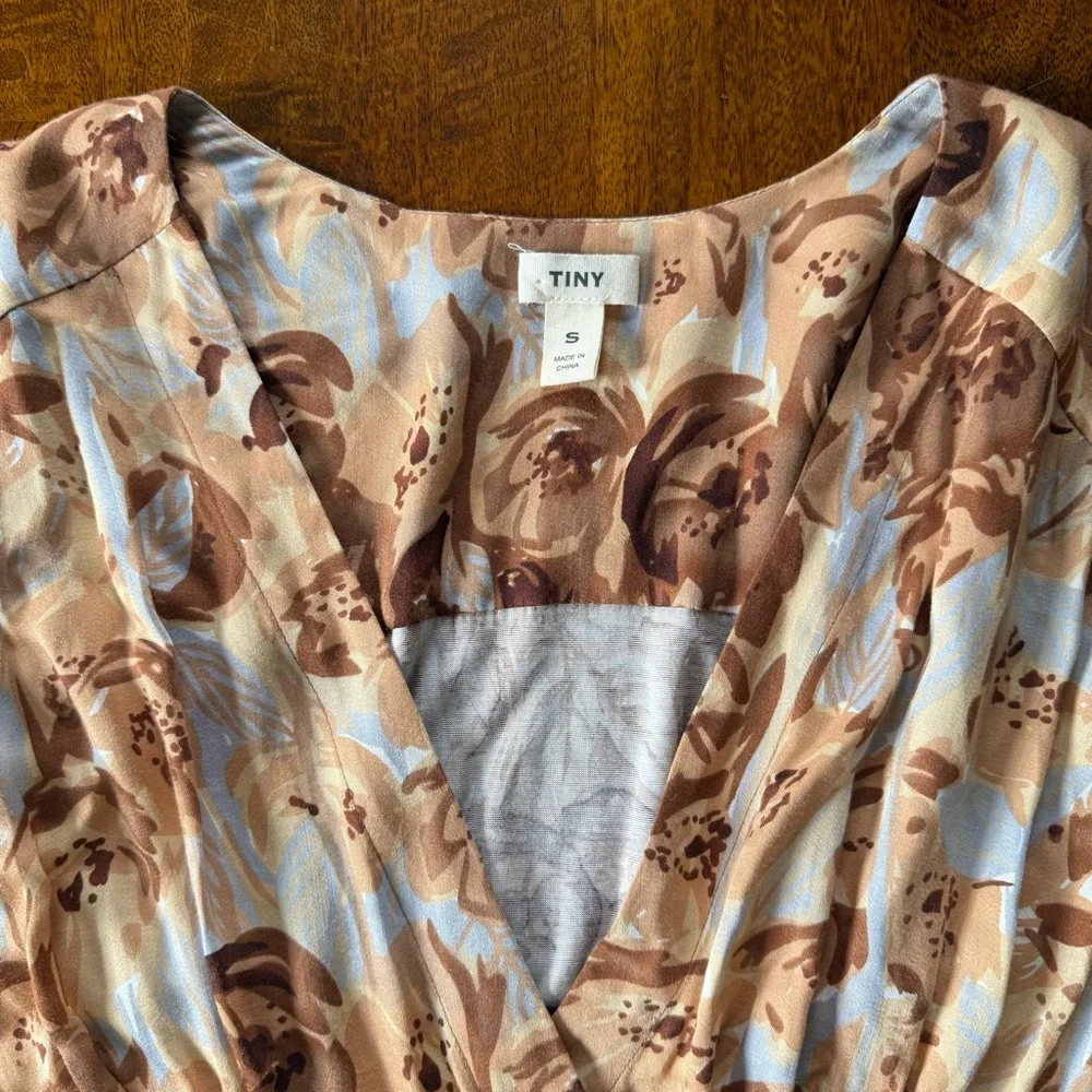 Anthropologie Tiny Valentina Long-Sleeve Printed Surplice Top - Picture 6 of 8
